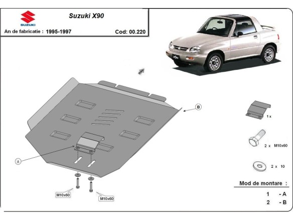 Ocelový kryt převodovky Suzuki X90 (1988-1999)Suzuki X90