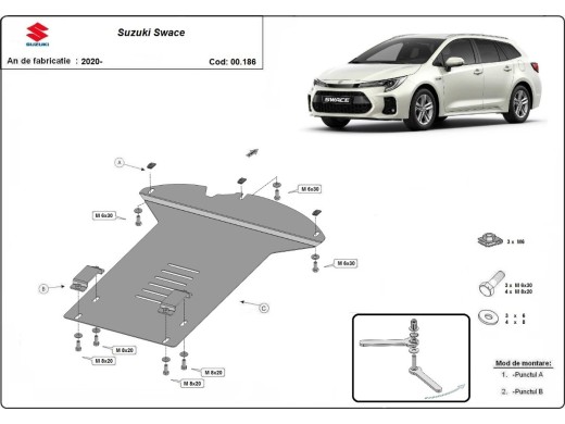 Ocelový kryt katalyzátoru Suzuki Swace (2020-2025)Suzuki Swace