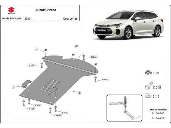 Ocelový kryt katalyzátoru Suzuki Swace (2020-2025)Suzuki Swace