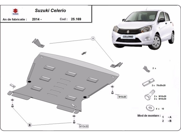 Ocelový kryt motoru Suzuki Celerio (2014-2025)Suzuki Celerio