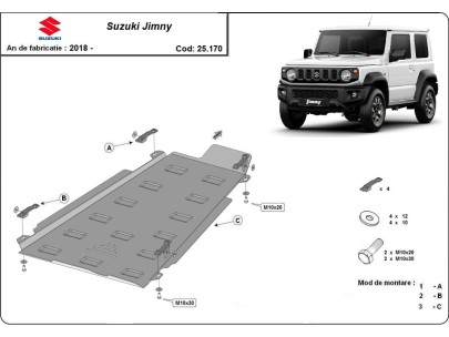 Ocelový kryt převodovky a reduktoru Suzuki Jimny (2018-2025) 2