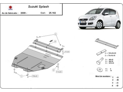 Ocelový kryt motoru Suzuki Splash an (2009-2016) 2