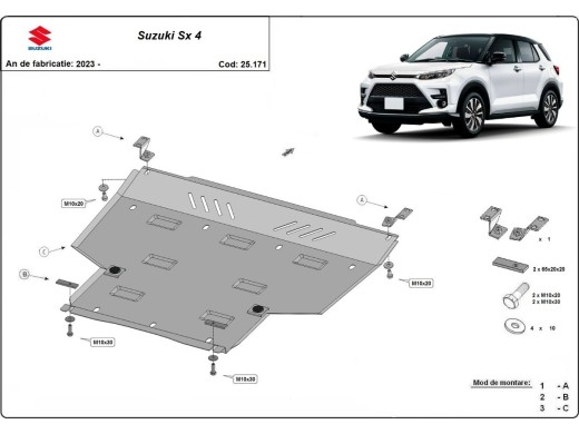 Ocelový kryt motoru Suzuki SX 4 (2023-2025)Suzuki SX 4