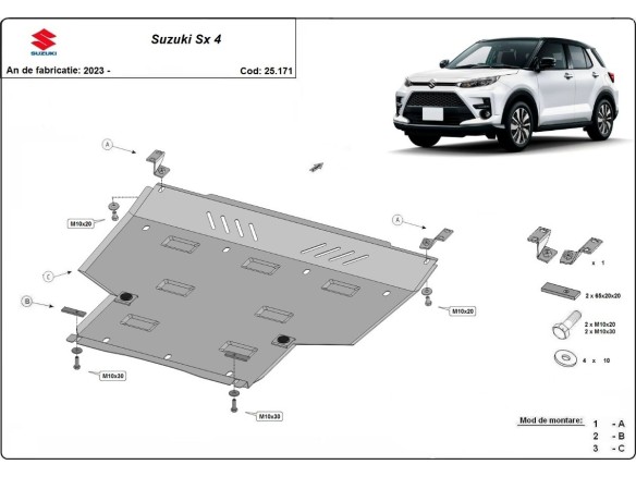 Ocelový kryt motoru Suzuki SX 4 (2023-2025)Suzuki SX 4