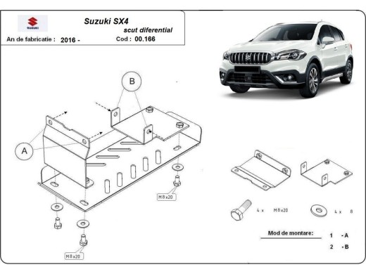 Ocelový kryt diferenciálu Suzuki SX4 (2013-2025)Suzuki SX 4