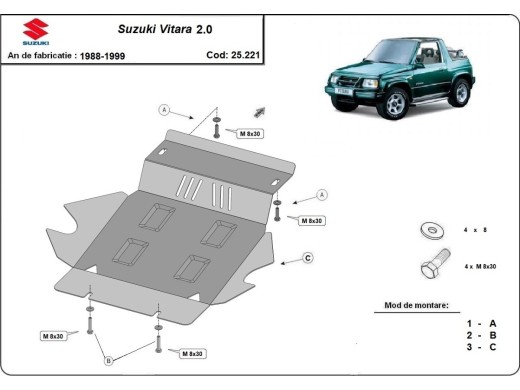 Ocelový kryt motoru Suzuki Vitara 2.0 (1988-1999)Suzuki Vitara