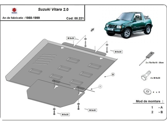 Ocelový kryt převodovky Suzuki Vitara 2.0 (1988-1999)Suzuki Vitara