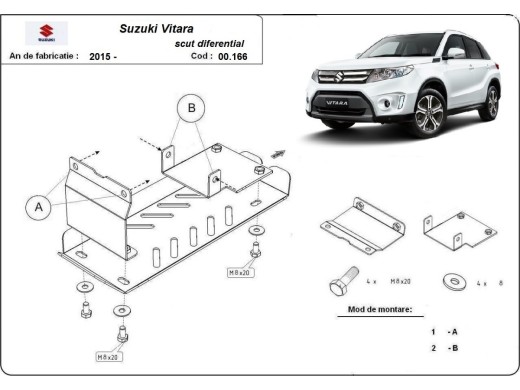 Ocelový kryt diferenciálu Suzuki Vitara (2015-2026)Suzuki Vitara