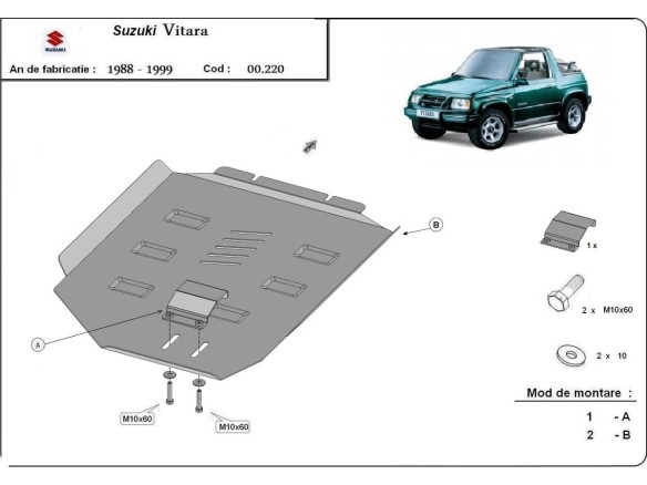 Ocelový kryt převodovky Suzuki Vitara (1988-1999)Suzuki Vitara