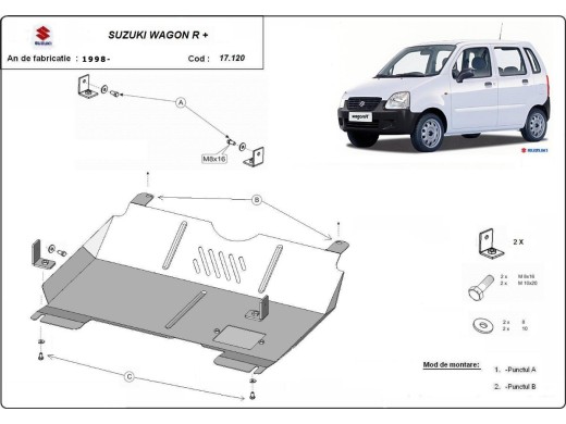 Ocelový kryt motoru Suzuki Wagon R+ (2000-2025)Suzuki Wagon R+