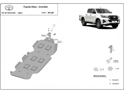 Ocelový kryt motoru Toyota Hilux Invincible (2021-2026)Toyota Hilux Invincible 2