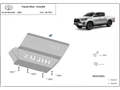 Ocelový kryt chladiče Toyota Hilux Invincible (2021-2025) 2