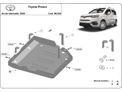 Ocelový kryt AdBlue Toyota Proace (2020-2025) 2