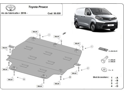 Ocelový kryt motoru Toyota Proace (2016-2025) 2