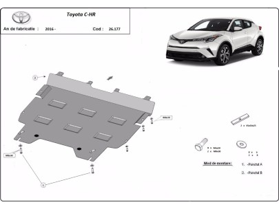 Ocelový kryt motoru Toyota C-HR (2016-2023) 2