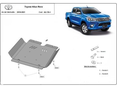 Ocelový kryt převodovky Toyota Hilux Revo (2016-2026) 2