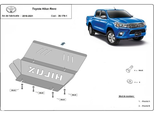 Ocelový kryt chladiče Toyota Hilux Revo (2016-2025)Toyota Hilux Revo