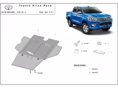 Ocelový kryt převodovky Toyota Hilux Revo (2016-2026) 2