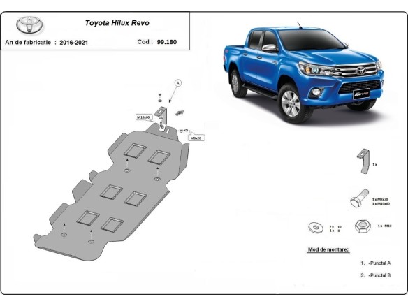 Ocelový kryt palivové nádrže Toyota Hilux Revo (2016-2025)Toyota Hilux Revo