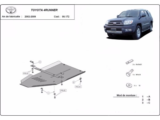Ocelový kryt převodovky Toyota 4Runner (2002-2009)Toyota 4Runner
