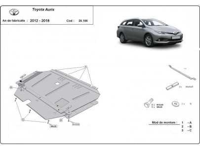 Ocelový kryt motoru Toyota Auris (2012-2018) 2