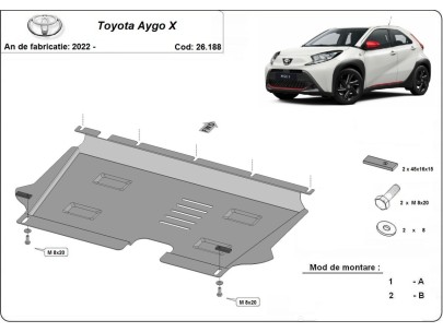 Ocelový kryt motoru Toyota Aygo X (2022-2026) 2