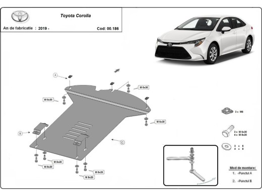 Ocelový kryt katalyzátoru Toyota Corolla (2019-2025)Toyota Corolla