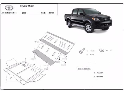 Ocelový kryt motoru Toyota Hilux (2004-2015) 2