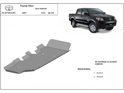 Ocelový kryt palivové nádrže Toyota Hilux (2004-2015)Toyota Hilux