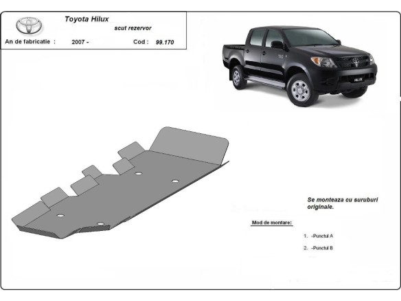 Ocelový kryt palivové nádrže Toyota Hilux (2004-2015)Toyota Hilux