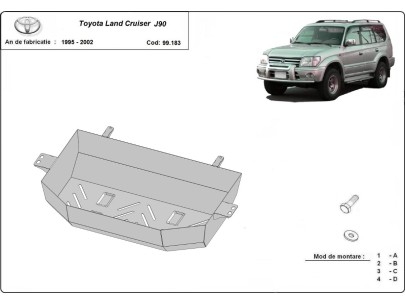 Ocelový kryt palivové nádrže Toyota Land Cruiser J90 (1995-2002) 2
