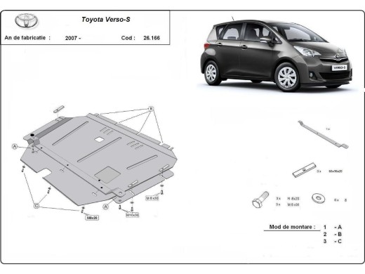 Ocelový kryt motoru Toyota Verso (2007-2018)Toyota Verso