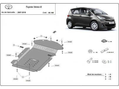 Ocelový kryt katalyzátoru Toyota Verso-S (2007-2018) 2
