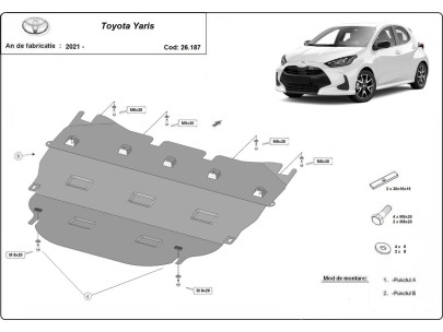 Ocelový kryt motoru Toyota Yaris XP210 (2021-2025) 2