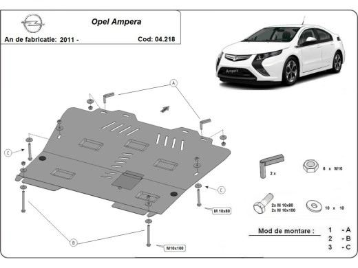 Ocelový kryt motoru Opel Ampera (2011-2019)Opel Ampera