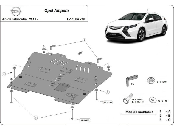 Ocelový kryt motoru Opel Ampera (2011-2019)Opel Ampera
