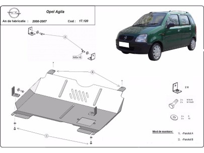 Ocelový kryt motoru Opel Agila (H00) (2000-2007) 2