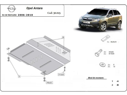 Ocelový kryt motoru Opel Antara (2006-2010)Opel Antara