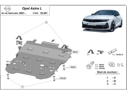 Ocelový kryt motoru Opel Astra L (2021-2026)