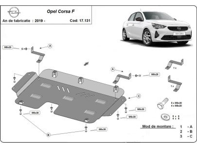 Ocelový kryt motoru Opel Corsa F (2019-2025) 2