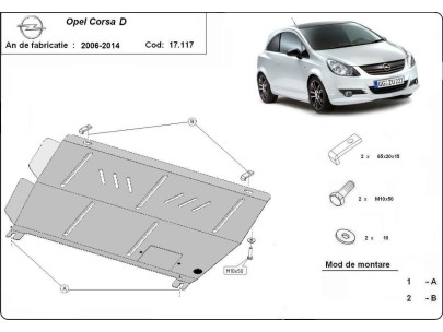 Ocelový kryt motoru Opel Corsa D (2006-2014) 2