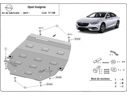 Ocelový kryt motoru Opel Insignia B (2017-2026) 2