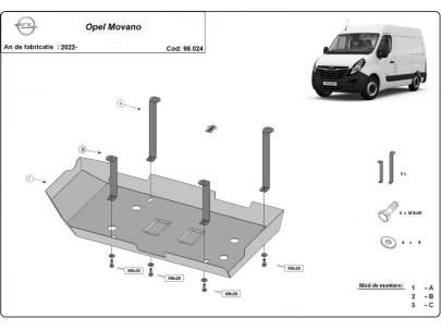 Ocelový kryt AdBlue Opel Movano (2022-2026) 2