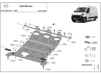 Ocelový kryt motoru Opel Movano (2022-2025) 2