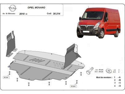 Ocelový kryt motoru Opel Movano (2010-2020) 2