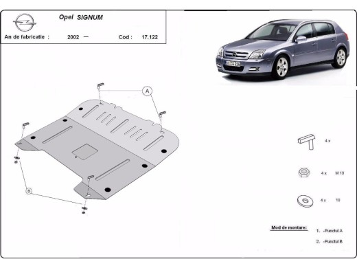 Ocelový kryt motoru Opel Signum (2002-2008)Opel Signum