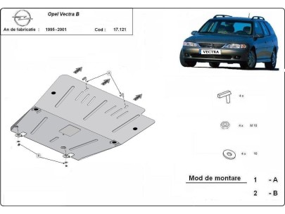 Ocelový kryt motoru Opel Vectra B (1995-2001) 2