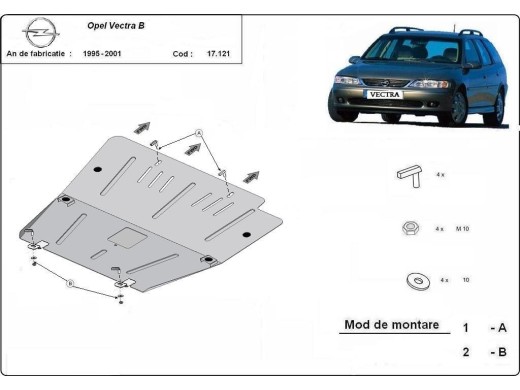 Ocelový kryt motoru Opel Vectra B (1995-2001)Opel Vectra