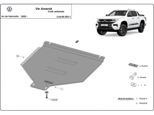 Ocelový kryt převodovky automat Volkswagen Amarok (2022-2025)Volkswagen Amarok