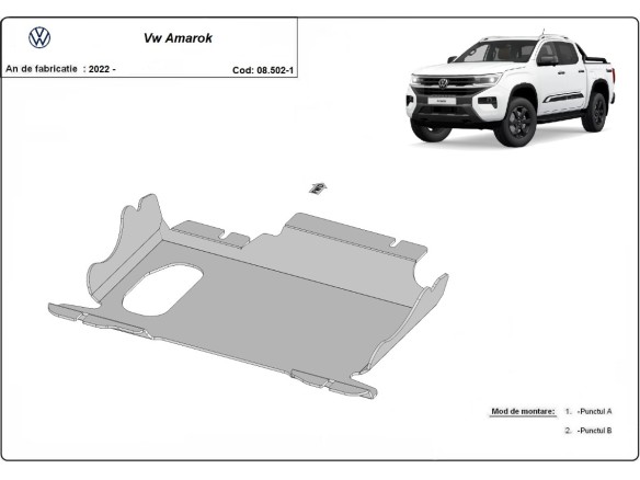 Ocelový kryt motoru Volkswagen Amarok (2022-2025)Volkswagen Amarok